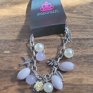 Paparazzi Love Doves Silver and Cream Charm Bracelet